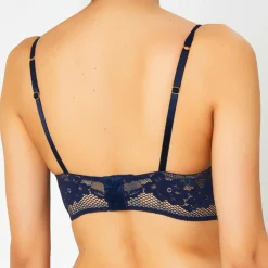 Soutien-gorge avec armatures en Soie mélangée Casablanca bleu marine