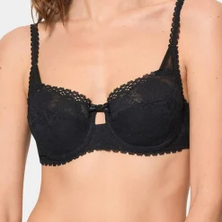 Soutien-gorge balconnet Flower Elegance noir