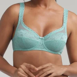 Soutien-gorge Coeur Croisé Feminin Dentelle bleu turquoise