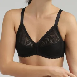 Soutien-gorge ouverture devant sans armatures Ideal Posture noir