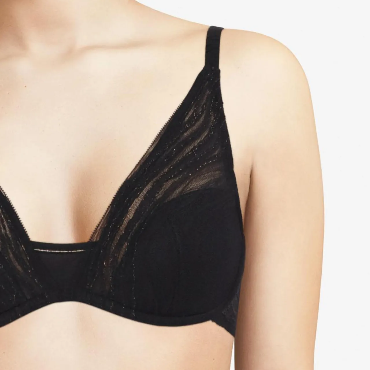 Soutien-gorge plongeant Likeness noir/doré