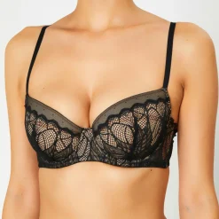 Soutien-gorge Push-Up en Soie mélangée Dinner at 8 noir
