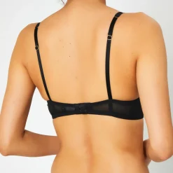 Soutien-gorge Push-Up en Soie mélangée Flock noir