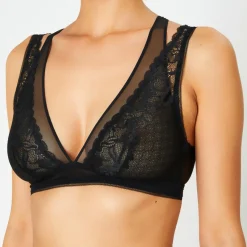 Soutien-gorge sans armatures en Soie mélangée Poprock noir