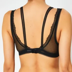 Soutien-gorge sans armatures en Soie mélangée Poprock noir