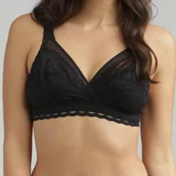 Soutien-gorge sans armatures Coeur Croisé Féminin noir