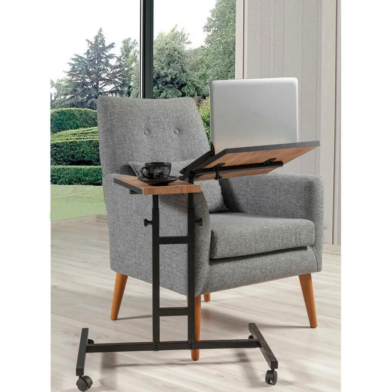 Support ordinateur portable Glen Atlantic bois/noir - 67x87x45.5 cm