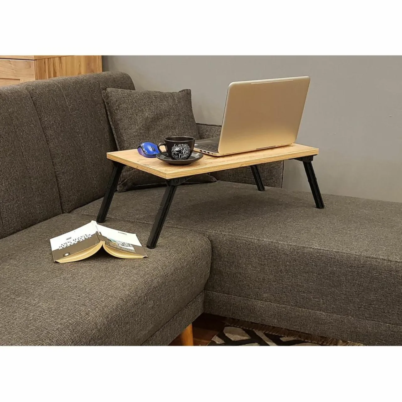 Support pour ordinateur portable Gusto pin/noir - 35x60x24.5 cm