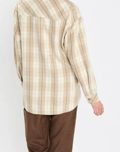 Surchemise à carreaux beige