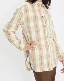 Surchemise à carreaux beige