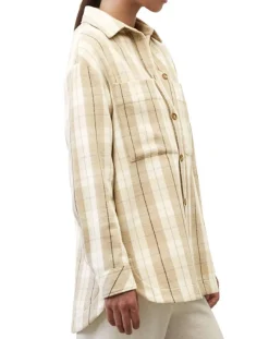 Surchemise à carreaux beige