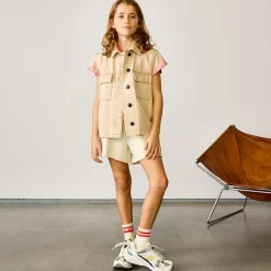 Surchemise 100% Coton organique Pumpkin sans manches beige rosé