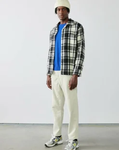 Surchemise 100% Laine Vierge Goney-L à carreaux noir/écru