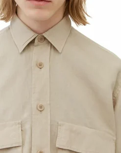 Surchemise 100% Lin manches longues Oversize West beige