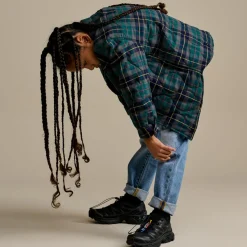 Surchemise doublée Gordon à carreaux vert/marine