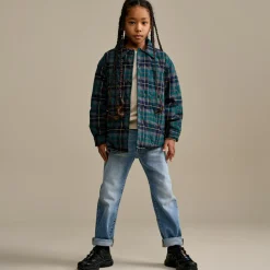 Surchemise doublée Gordon à carreaux vert/marine
