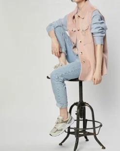 Surchemise en Fausse Fourrure Lily rose poudre