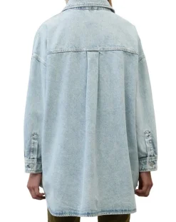 Surchemise en jean poches bleu clair