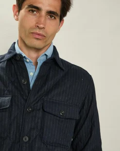 Surchemise en Laine mélangée Pierre marine