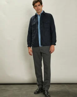 Surchemise en Laine mélangée Pierre marine