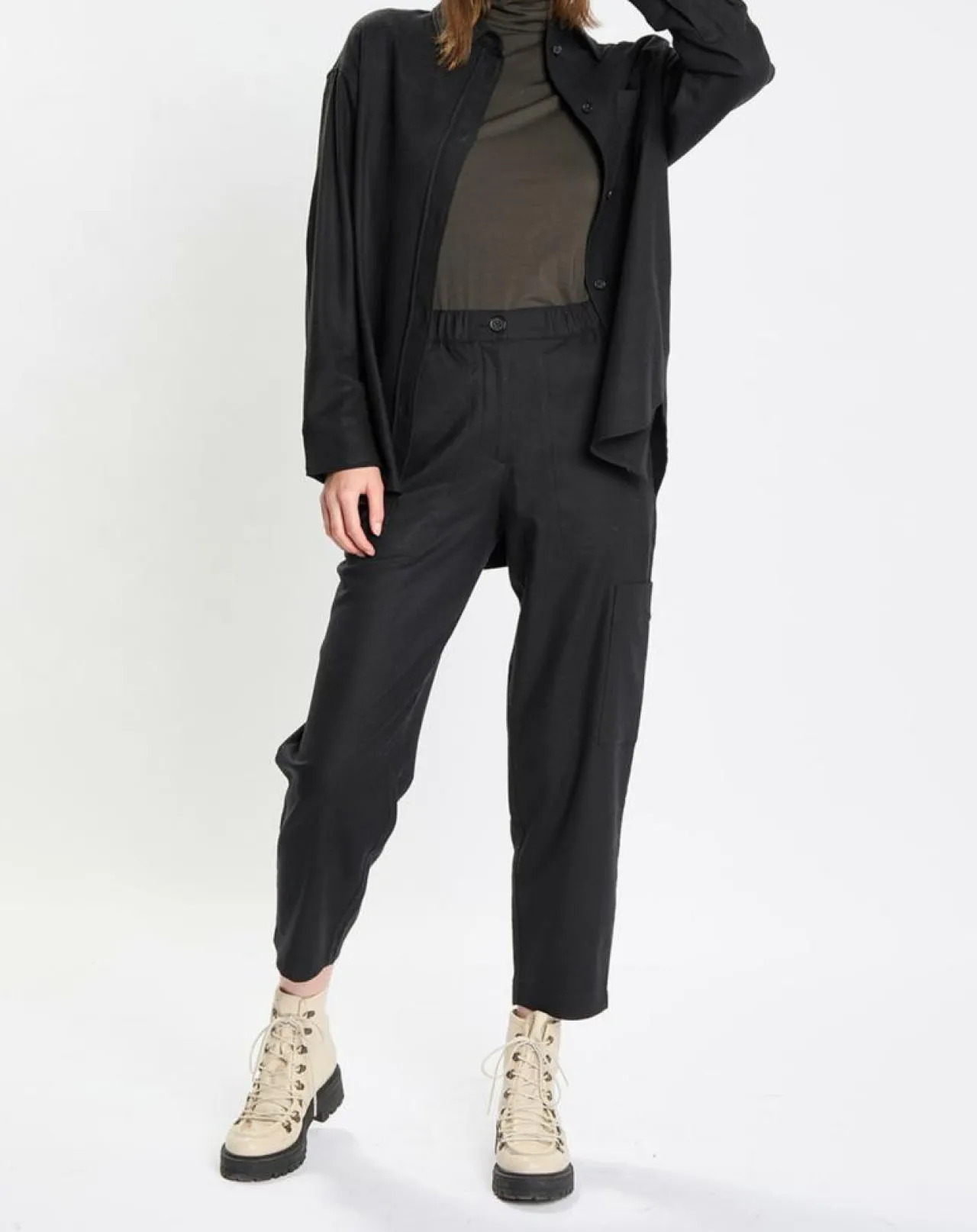 Surchemise en Laine mélangée noire