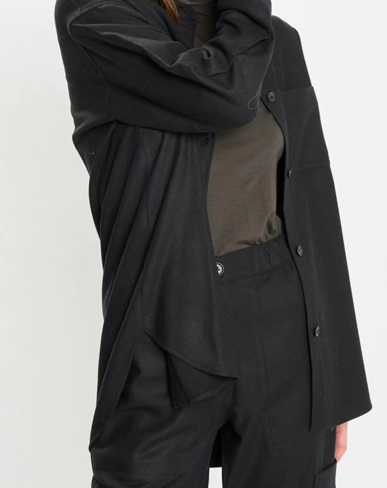 Surchemise en Laine mélangée noire