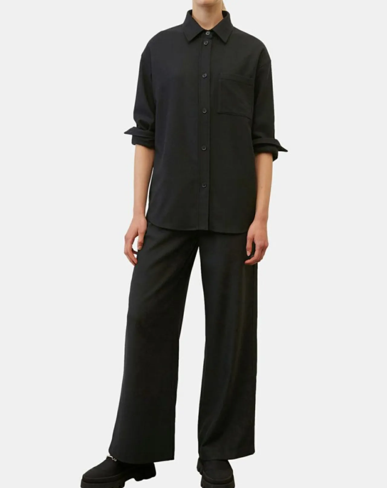 Surchemise en Laine mélangée noire