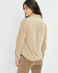 Surchemise en Velours côtelé Cloé amande