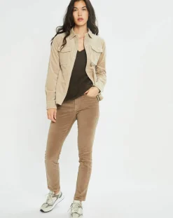 Surchemise en Velours côtelé Cloé amande