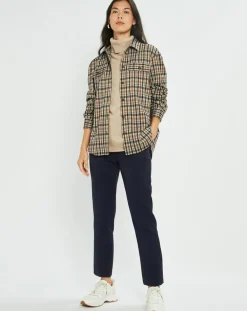 Surchemise Leoni à carreaux café