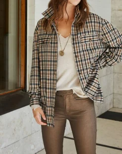 Surchemise Leoni à carreaux café