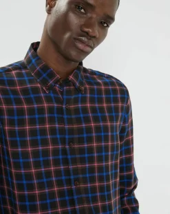 Surchemise légère à carreaux bleu marine
