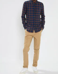 Surchemise légère à carreaux bleu marine