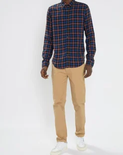 Surchemise légère à carreaux bleu marine