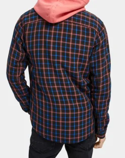 Surchemise légère à carreaux bleu marine