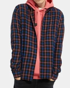 Surchemise légère à carreaux bleu marine