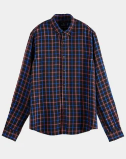 Surchemise légère à carreaux bleu marine