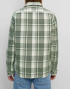 Surchemise manches longues Crx Poches Coton Organic vert/blanc