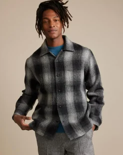 Surchemise regular 100% Laine Fonz à carreaux grise