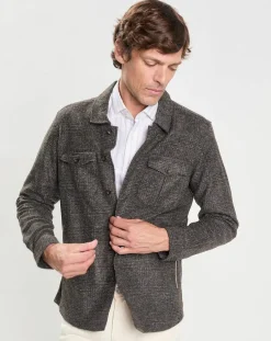 Surchemise Regular Fit en Flanelle imprimée Prince de Galles marron