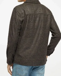 Surchemise Regular Fit en Flanelle imprimée Prince de Galles marron