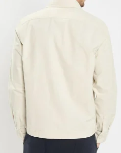 Surchemise zippée en Velours milleraies écrue