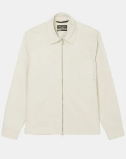 Surchemise zippée en Velours milleraies écrue
