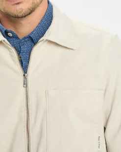 Surchemise zippée en Velours milleraies écrue