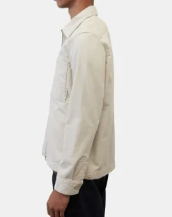 Surchemise zippée en Velours milleraies écrue