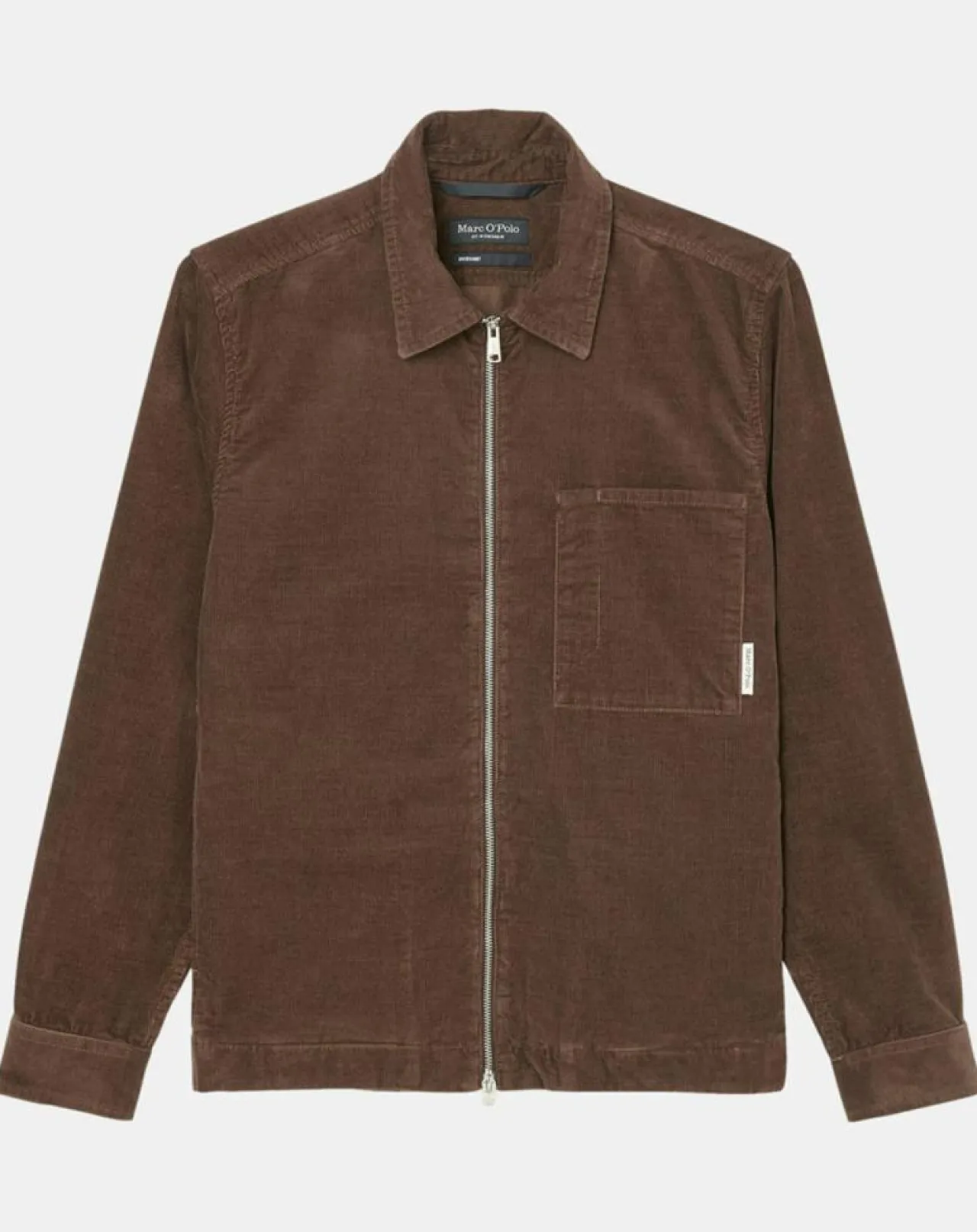 Surchemise zippée en Velours milleraies marron