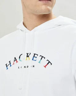 Sweat à capuche brodé blanc