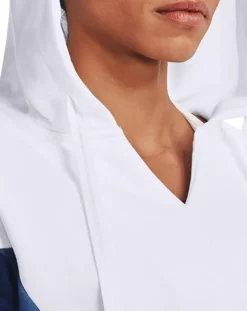 Sweat à capuche brodé en polaire Rival blanc