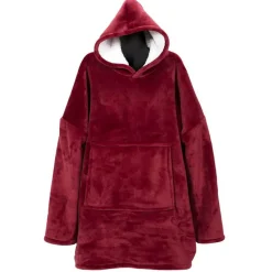 Sweat à Capuche Interieur Sherpa rouge - 118x85x2 cm