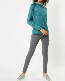 Sweat à capuche Run Easy Warm bleu/vert